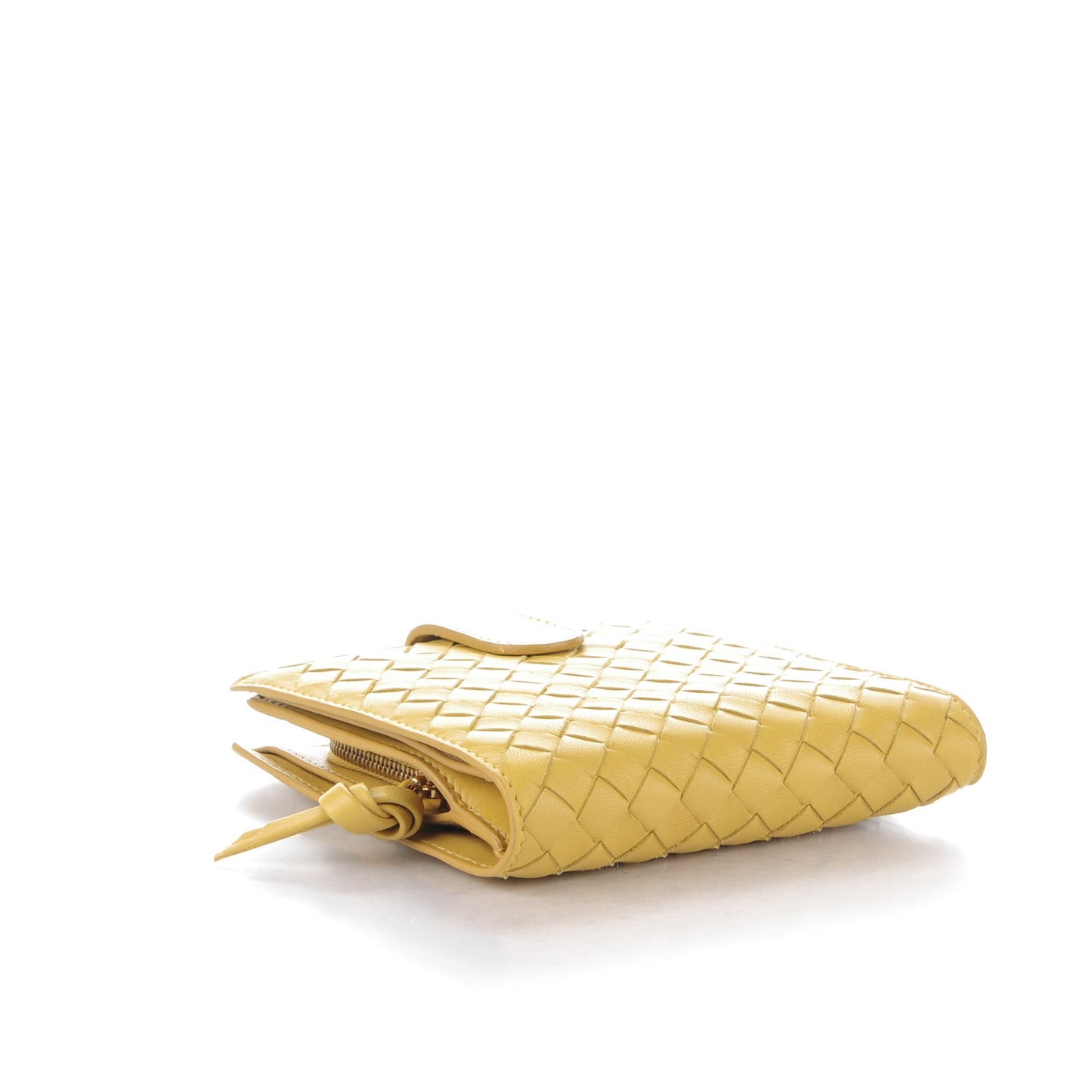 BOTTEGA VENETA Nappa Intrecciato French Flap Wallet Moutarde