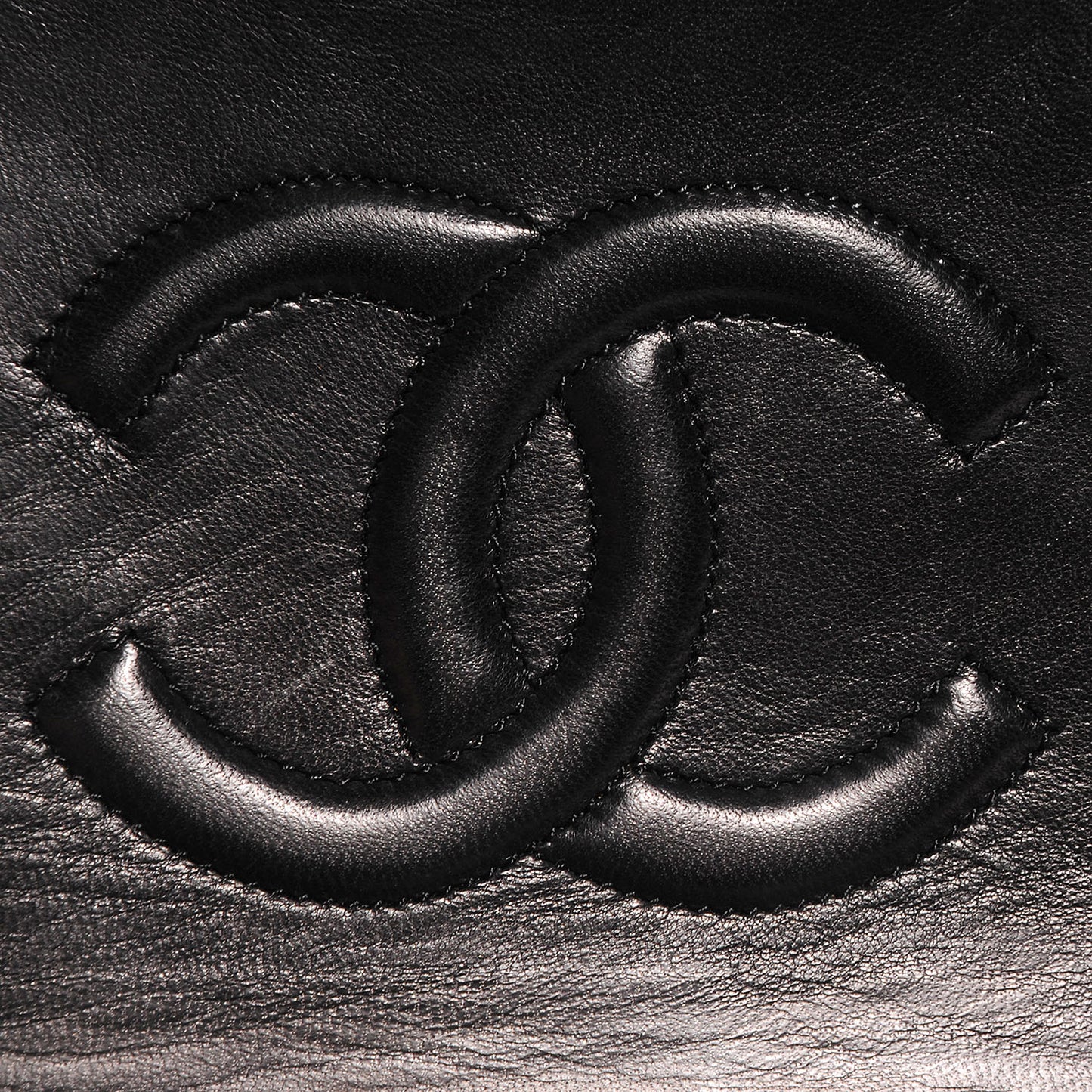 Lambskin Medium Single Flap w Wallet Black