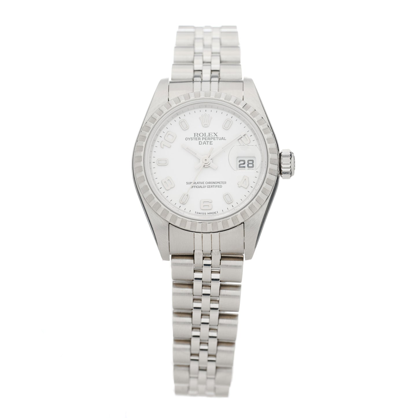 Stainless Steel 26mm Oyster Perpetual Date Watch White 79240