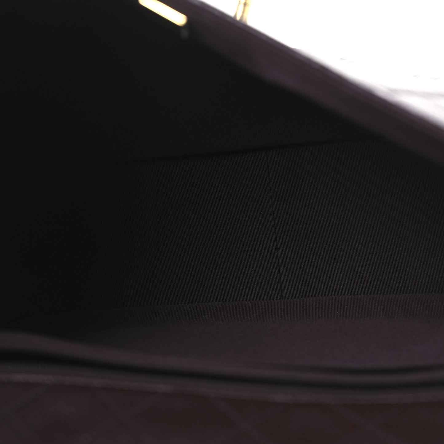 Grained Calfskin Quilted XXL Travel Flap Bag Dark Brown