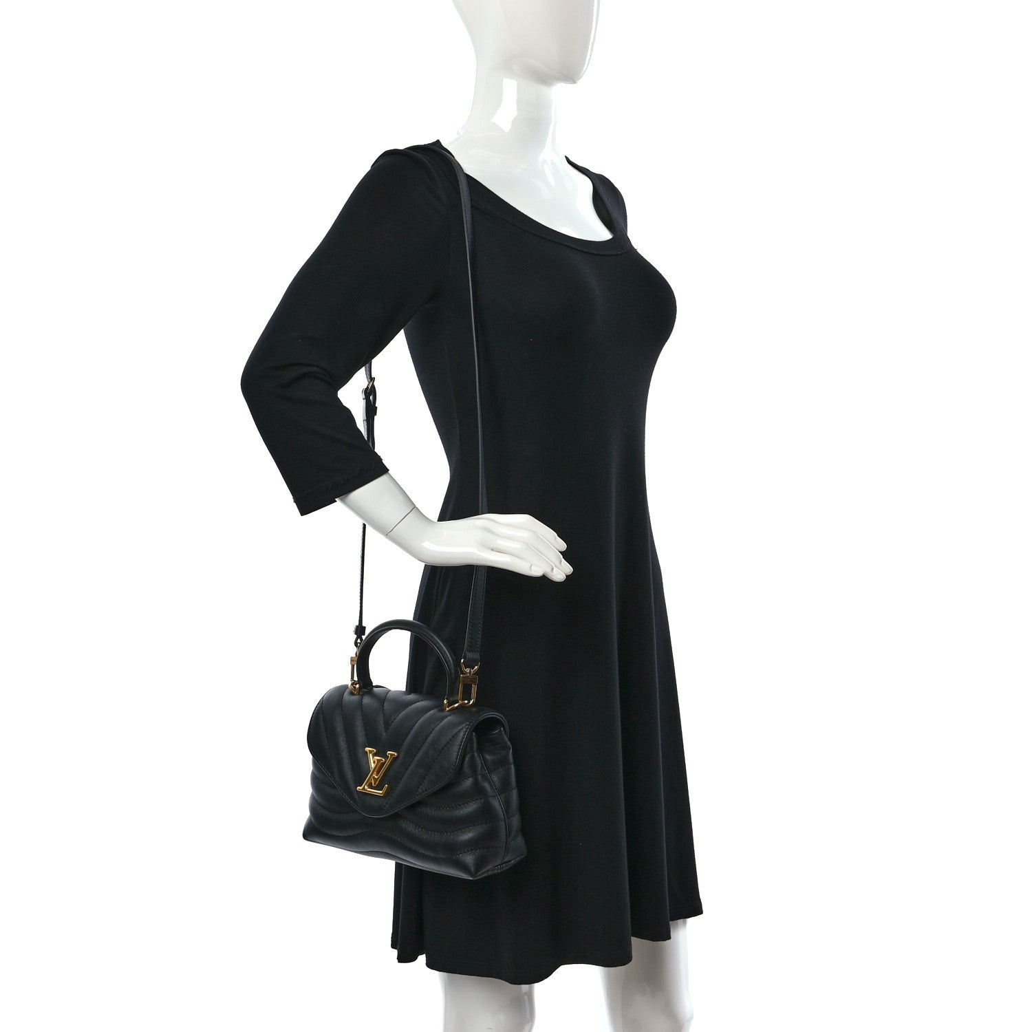 Louis Vuitton Calfskin Hold Me New Wave Black 2 of 9