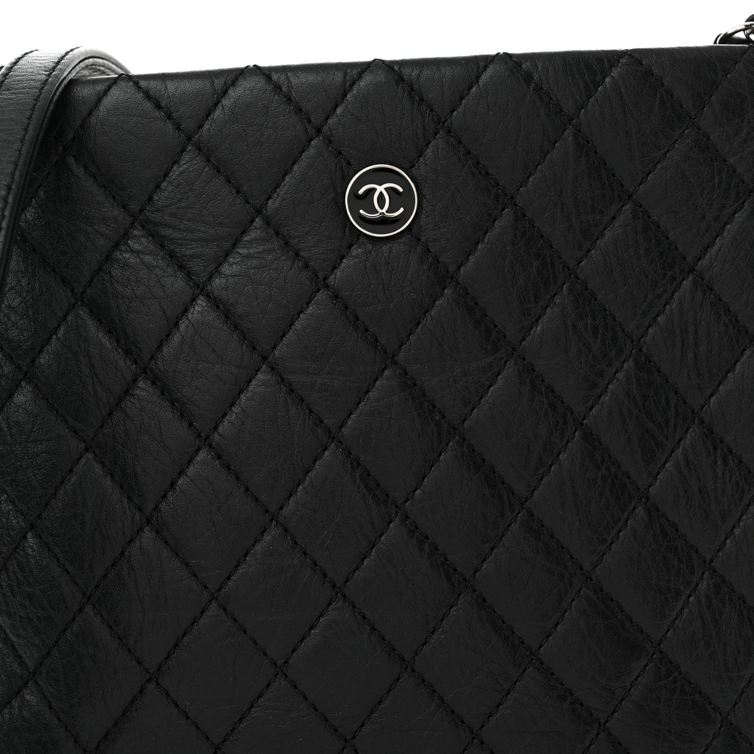 Chanel Aged Calfskin Quilted Crossbody Bag Black 9 of 12
