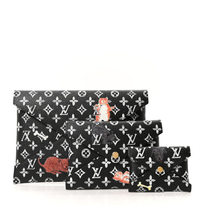 Louis Vuitton Catogram Kirigami Pochette Set Black 3 of 12
