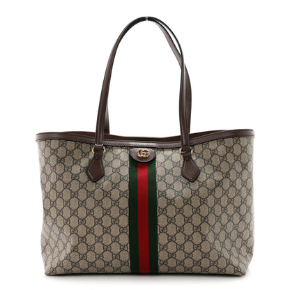 Gucci GG Supreme Monogram Medium Ophidia Shopping Tote Brown 1 of 10
