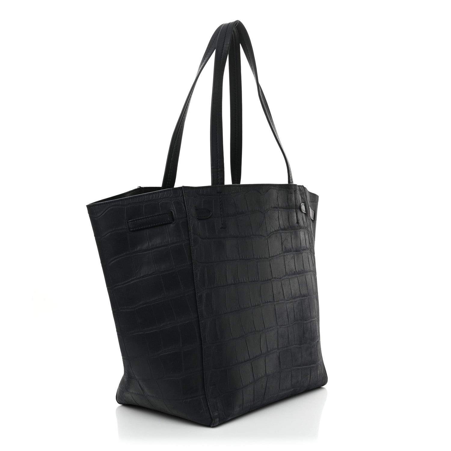 Celine Crocodile Embossed Calfskin Medium Belt Cabas Phantom Navy 3 of 11