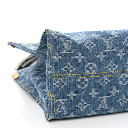 Louis Vuitton Monogram Denim Onthego MM Blue 8 of 9