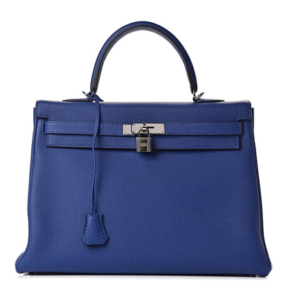 Hermes Togo Kelly Retourne 35 Bleu Electrique 1 of 42