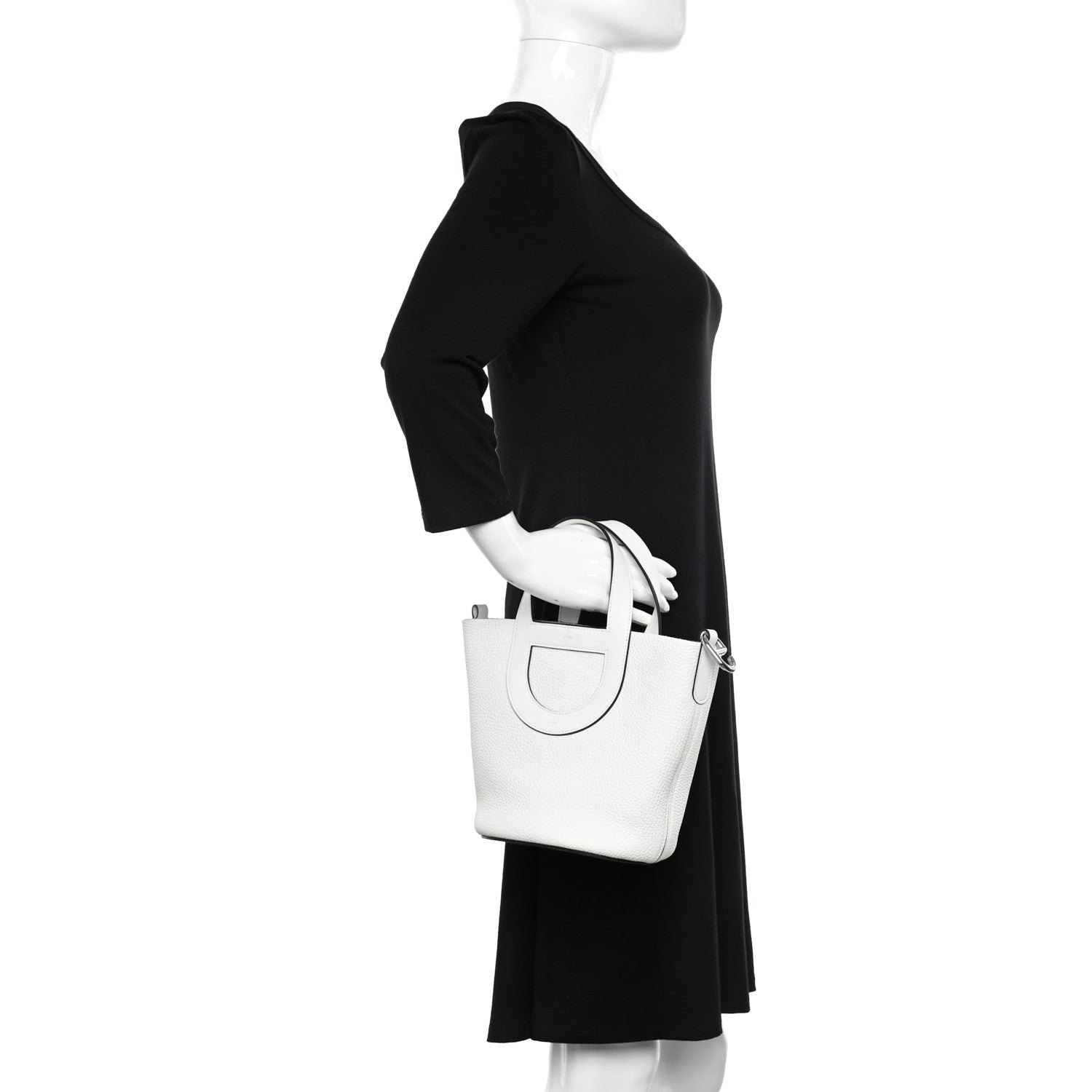 Hermes Taurillon Clemence Swift In-The-Loop 18 Bag New White 2 of 12