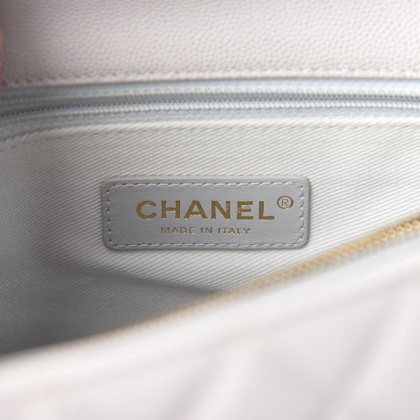 Caviar Quilted Small Coco Handle Flap Light Grey