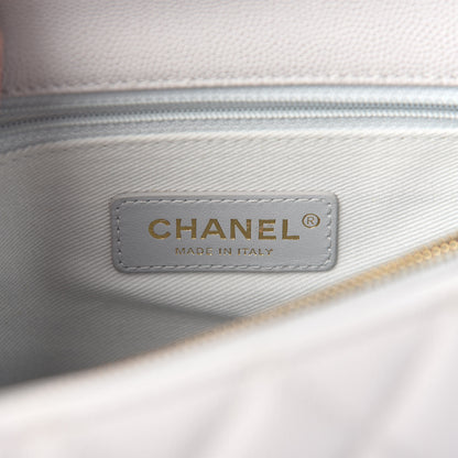 Chanel Caviar Quilted Small Coco Handle Flap Light Grey 7 of 9