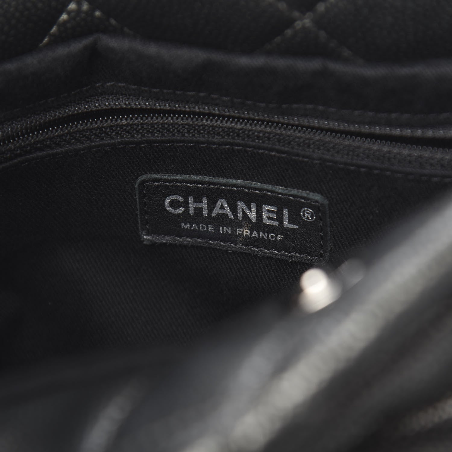 Chanel Metallic Caviar Quilted CC Timeless Tote Dark Silver 6 of 10