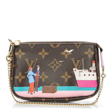 Louis Vuitton Monogram 2016 Christmas Animation Mini Pochette Accessories Rose Ballerine 1 of 6