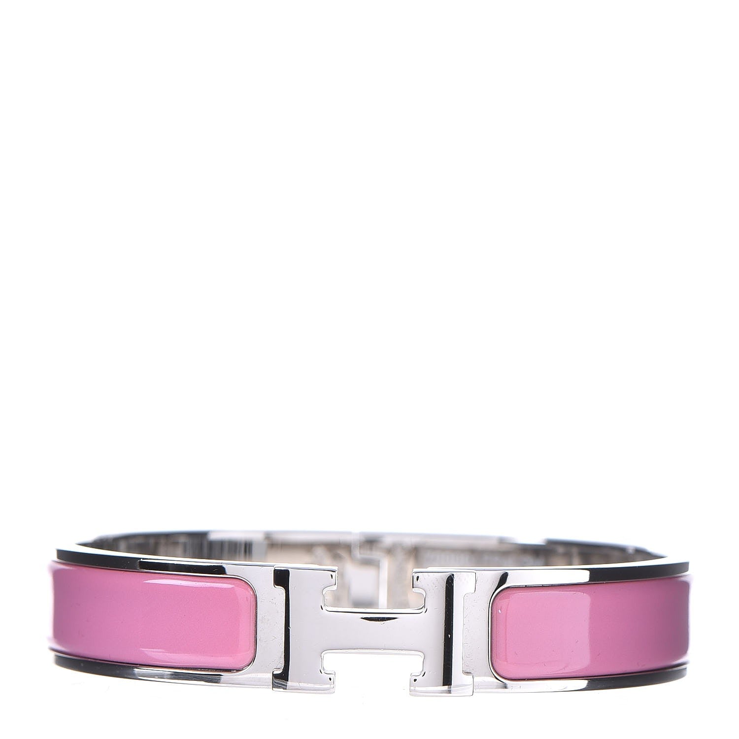 Hermes Enamel Narrow Clic Clac H Bracelet GM Rose Flamingo 1 of 5