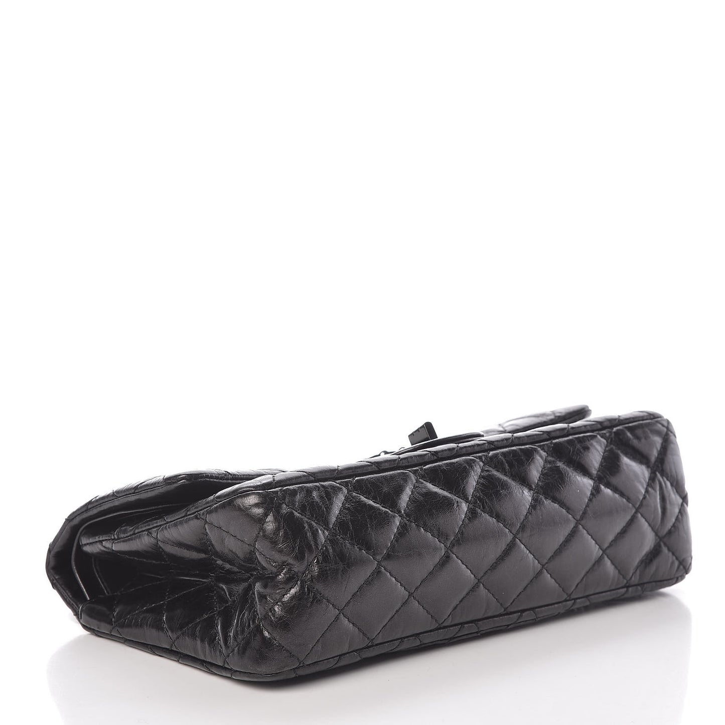 Metallic Aged Calfskin Quilted 2.55 Reissue 225 Flap So Black