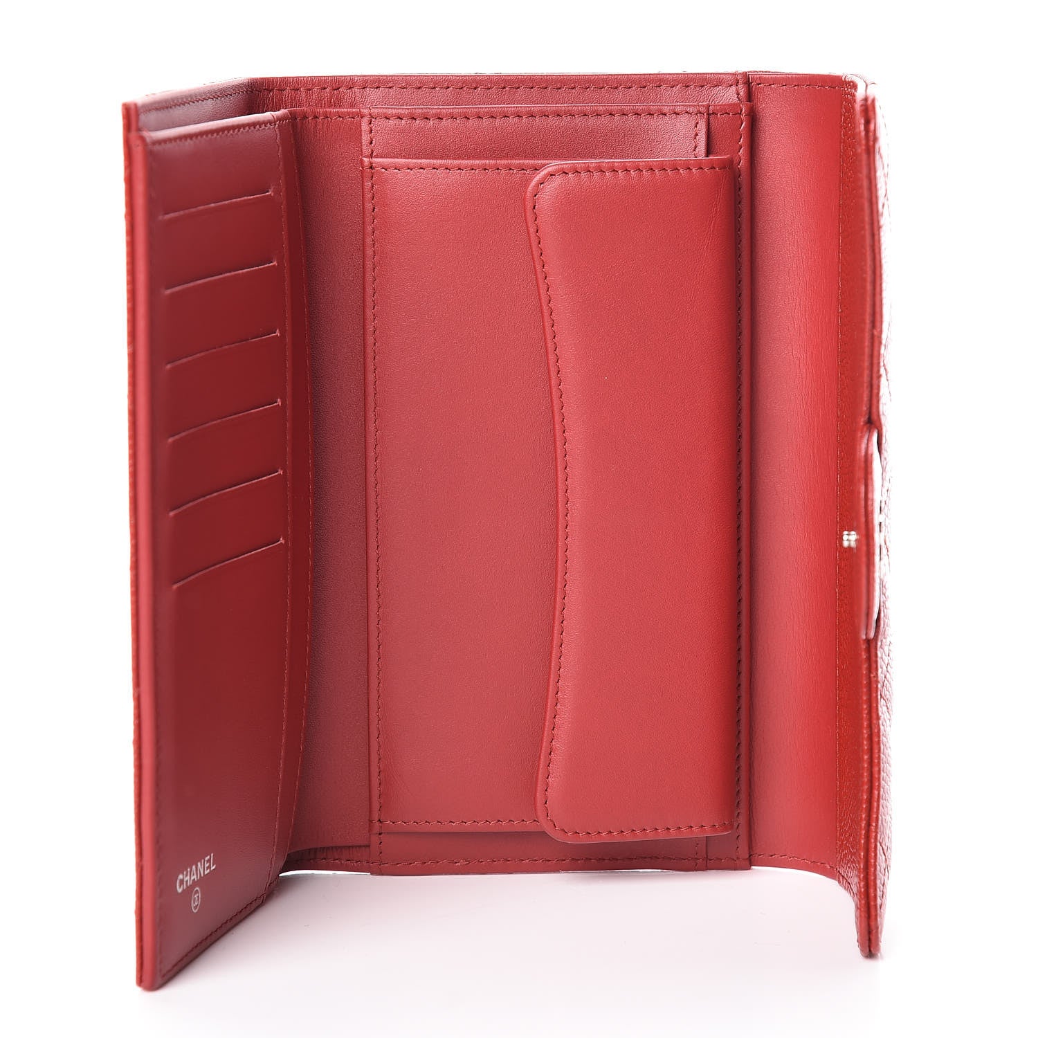 Chanel Caviar Quilted Large Flap Wallet Red 5 of 11