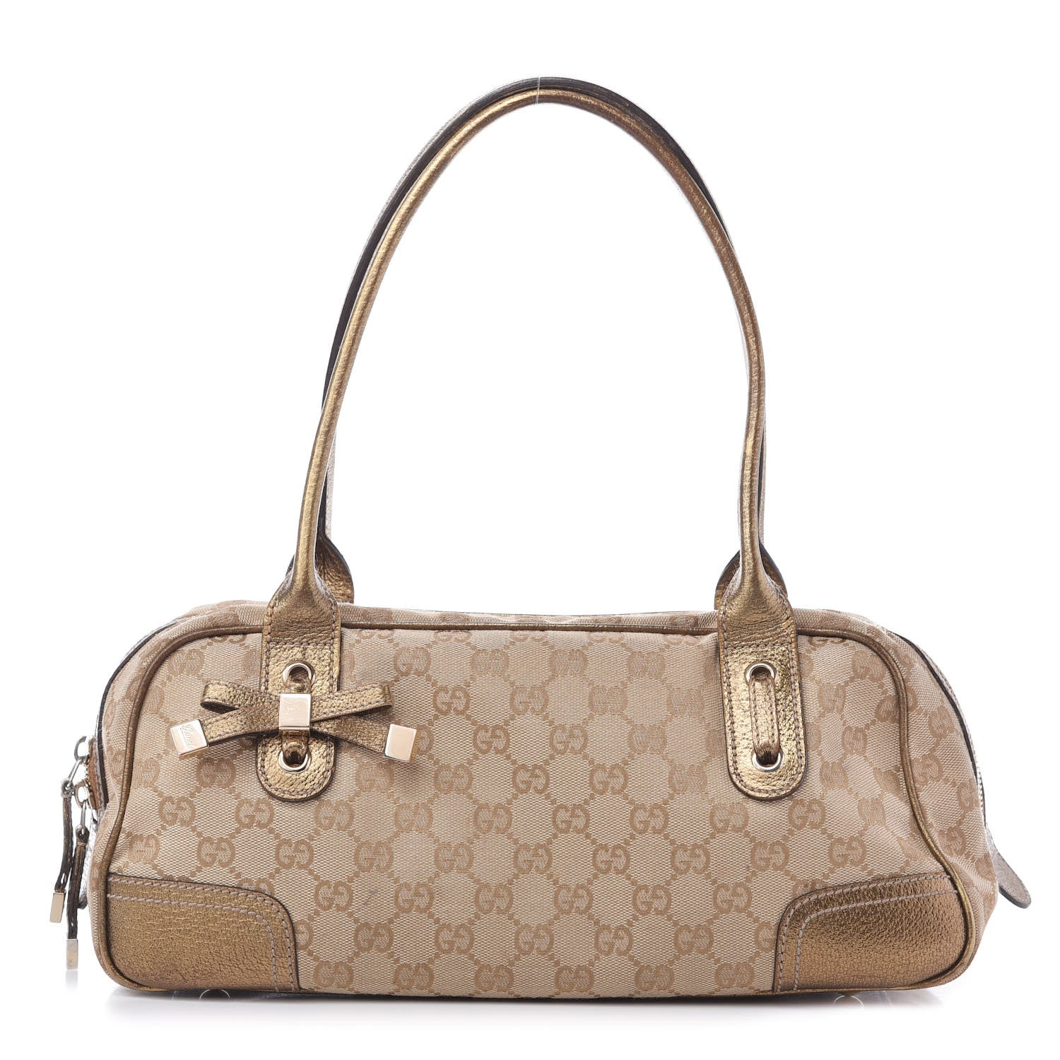 Gucci Monogram Small Princy Satchel Metallic 1 of 11