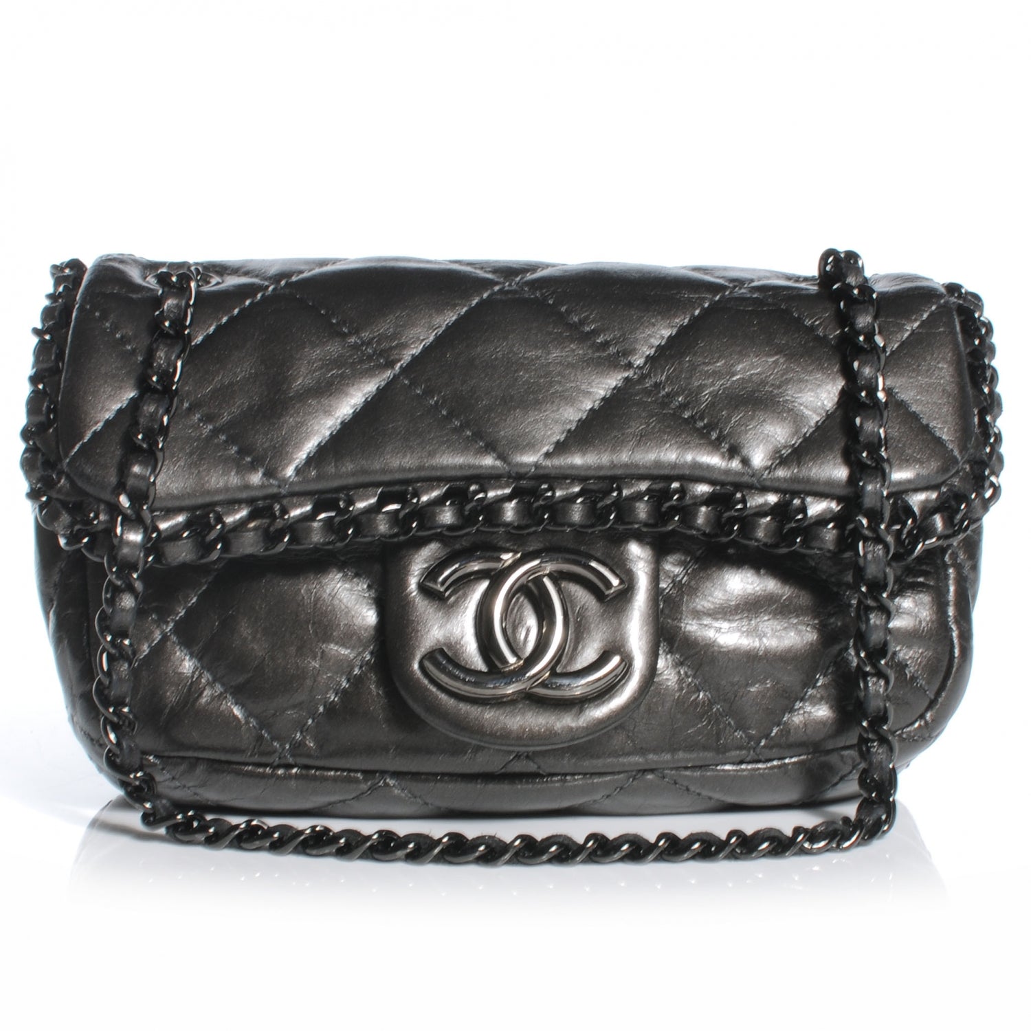 Chanel Calfskin Chain Me Mini Flap Dark Grey 1 of 7
