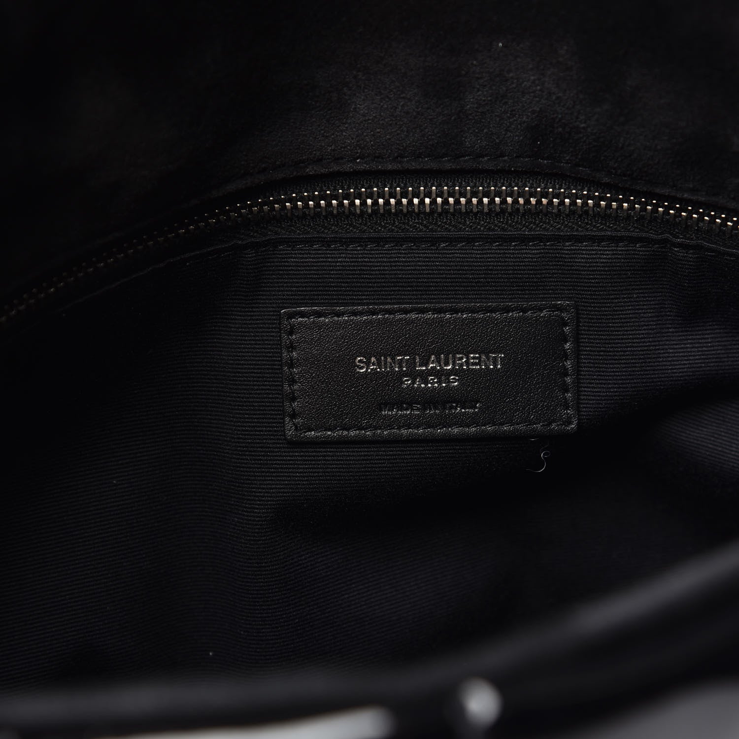 Saint Laurent Patent Lambskin Quilted Medium Loulou Puffer Monogram Chain Satchel Black 8 of 11