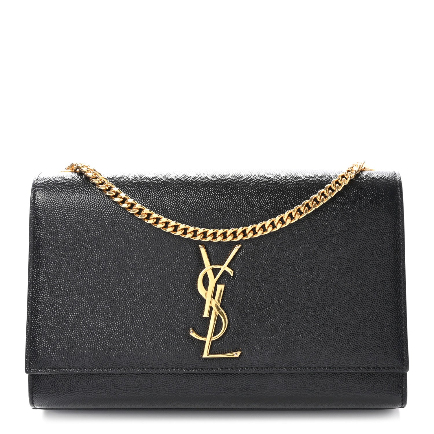 Saint Laurent Grain De Poudre Medium Classic Monogram Kate Satchel Black 1 of 9