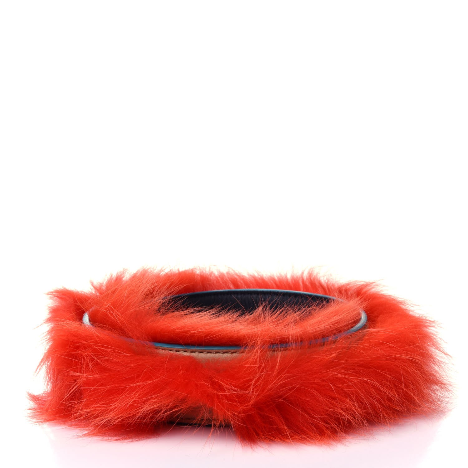 Fendi Fox Fur Strap You Red Navy 2 of 4