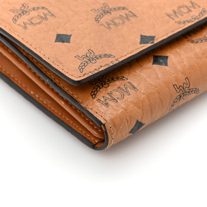MCM Visetos Large Trifold Flap Wallet Cognac 14 of 17