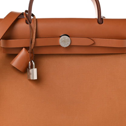 Hermes Toile Officier Vache Hunter Verso Herbag Zip PM 31 Dune Magnolia Fauve 8 of 11