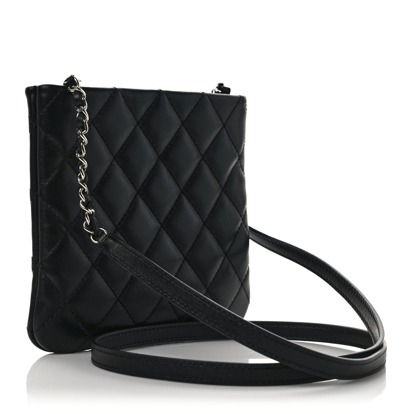 Lambskin Quilted Crossbody Bag Black