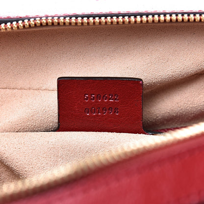 Gucci Suede Calfskin Web Small Ophidia Top Handle Shoulder Bag New Blue Romantic Cherry 6 of 10