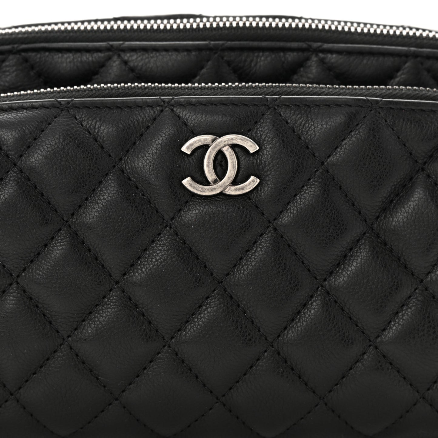 Calfskin Quilted Waist Bag Black
