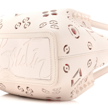 Christian Louboutin Calfskin Loubinthesky Mini Perforated Cabarock Spikes Tote Leche 8 of 10