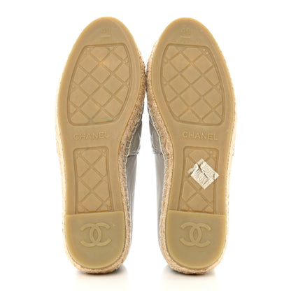 Chanel Lambskin Quilted CC Espadrilles 40 Grey 5 of 9