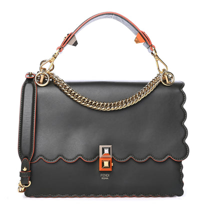 Fendi Vitello Liberty Scalloped Studded Kan I Shoulder Bag Verde Prato 1 of 4