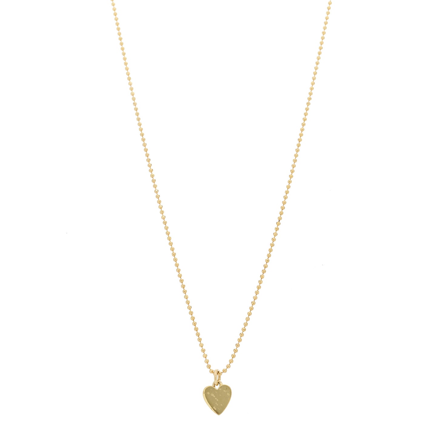 18K Yellow Gold Mini Heart Charm Pendant Necklace