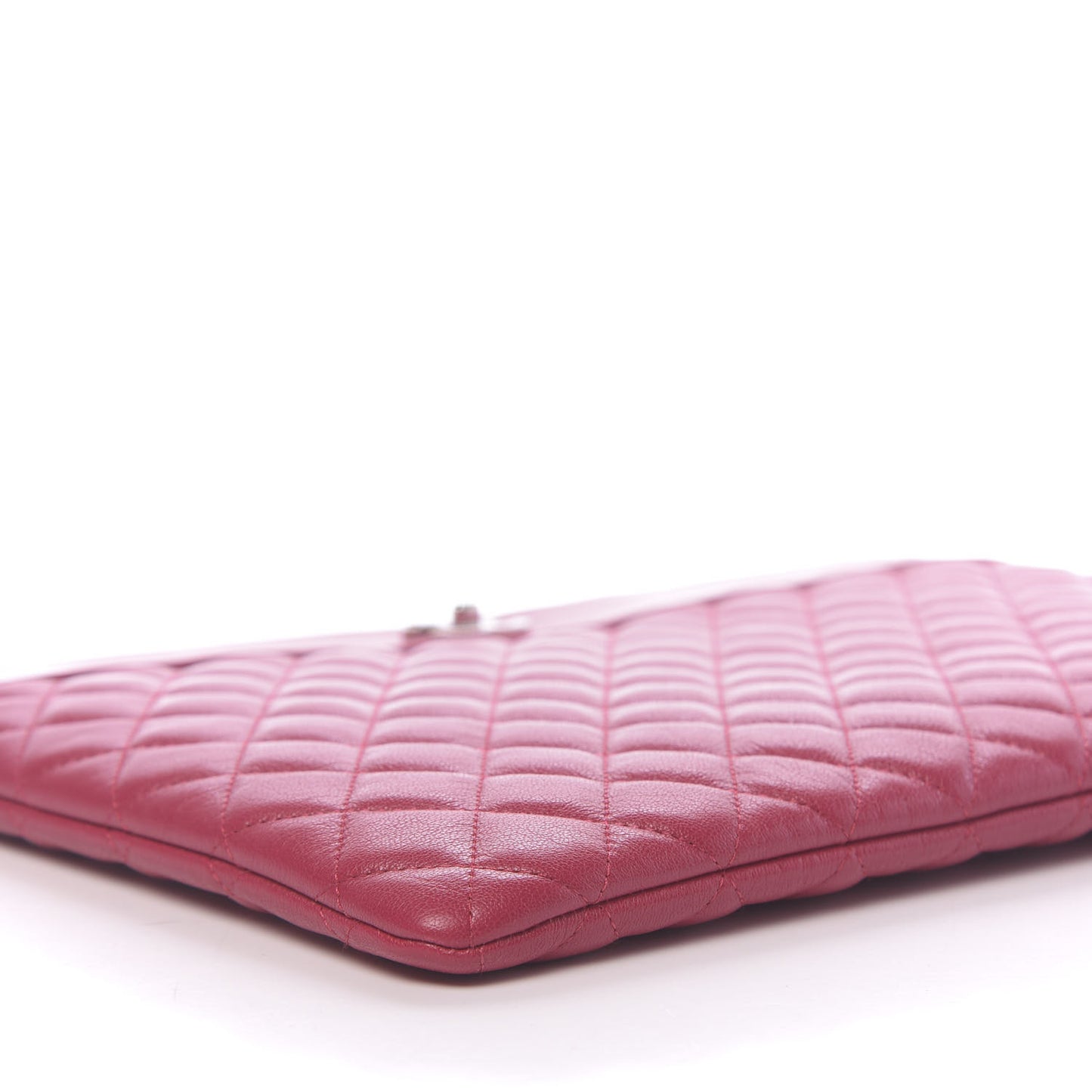 Lambskin Quilted Large Vintage Mademoiselle Cosmetic Case Red