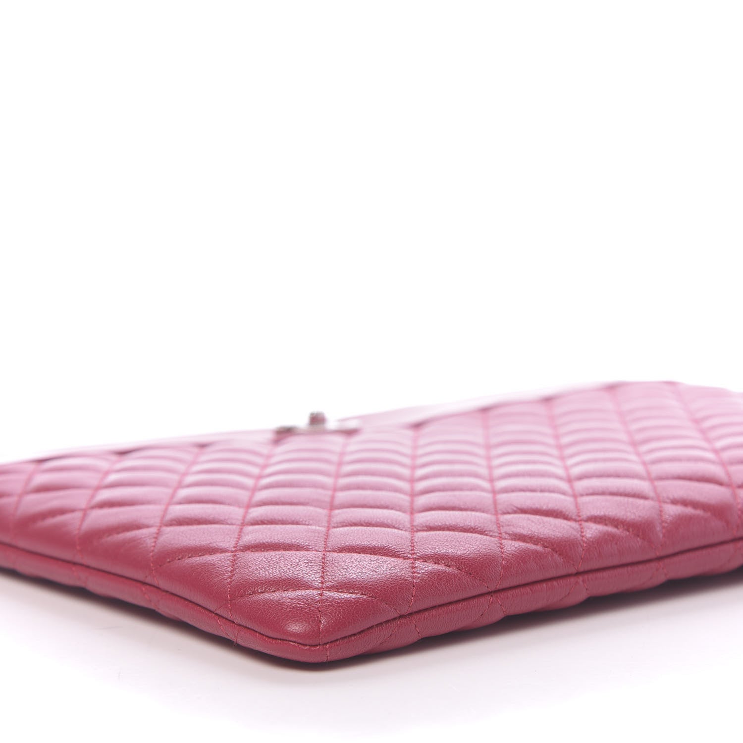 Chanel Lambskin Quilted Large Vintage Mademoiselle Cosmetic Case Red 8 of 9