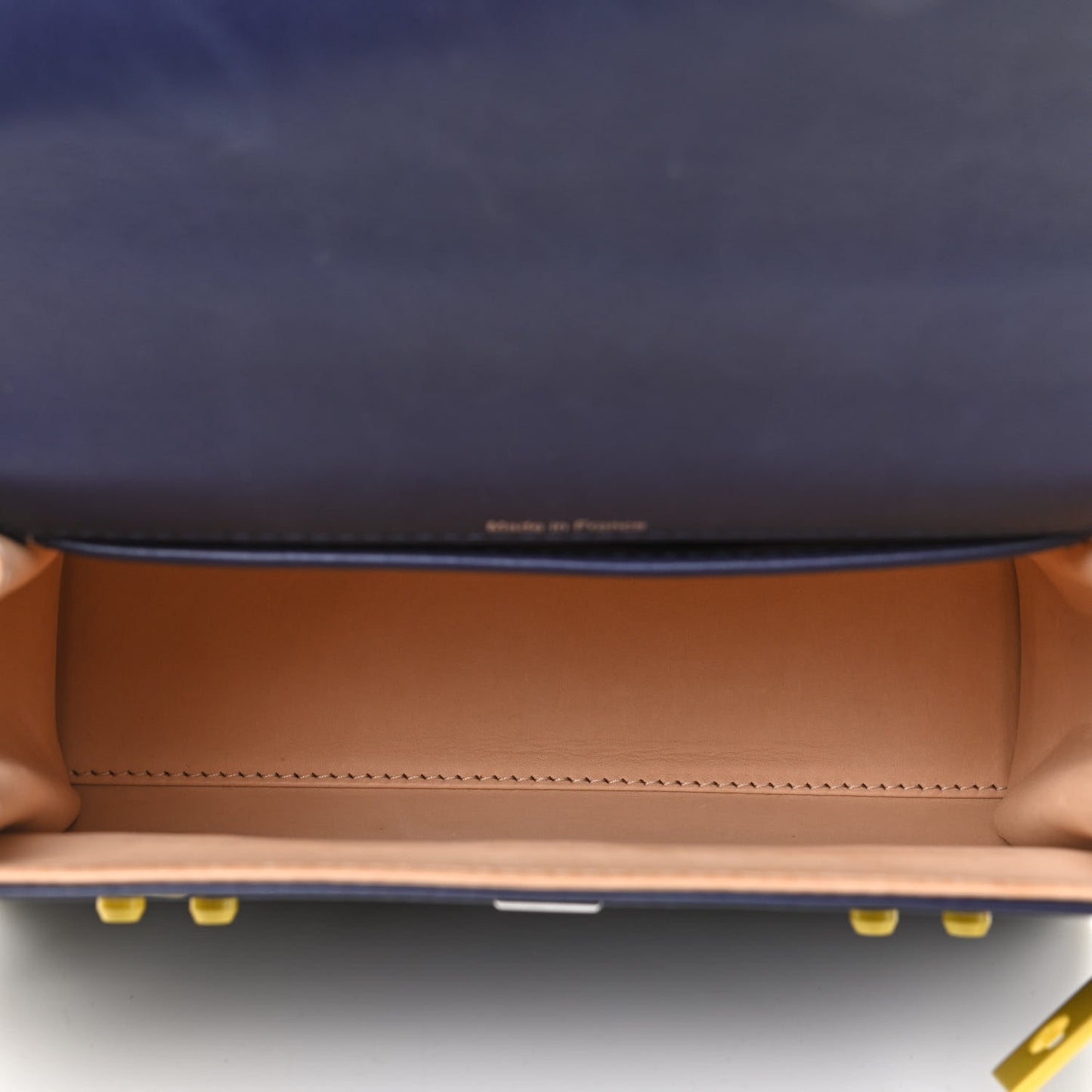 Smooth Calfskin Mini Tempete Satchel Navy Yellow
