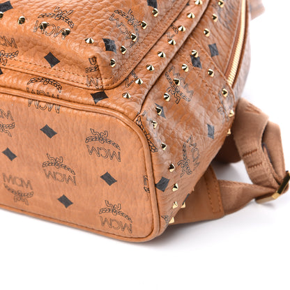MCM Visetos Outline Stud Mini Stark Backpack Cognac 8 of 9