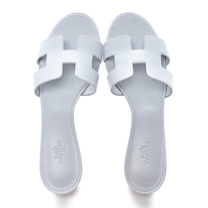 Hermes Epsom Oasis Sandals 37.5 Bleu Glacier 2 of 10