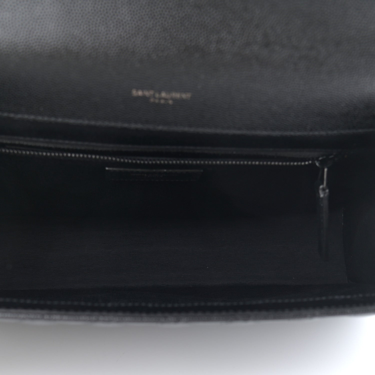 Saint Laurent Grain De Poudre Textured Mixed Matelasse Large Triquilt Monogram Monochrome Satchel Black 4 of 11