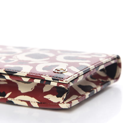 Gucci Patent Leopard Print Betty Chain Wallet Brick Red Black 7 of 12