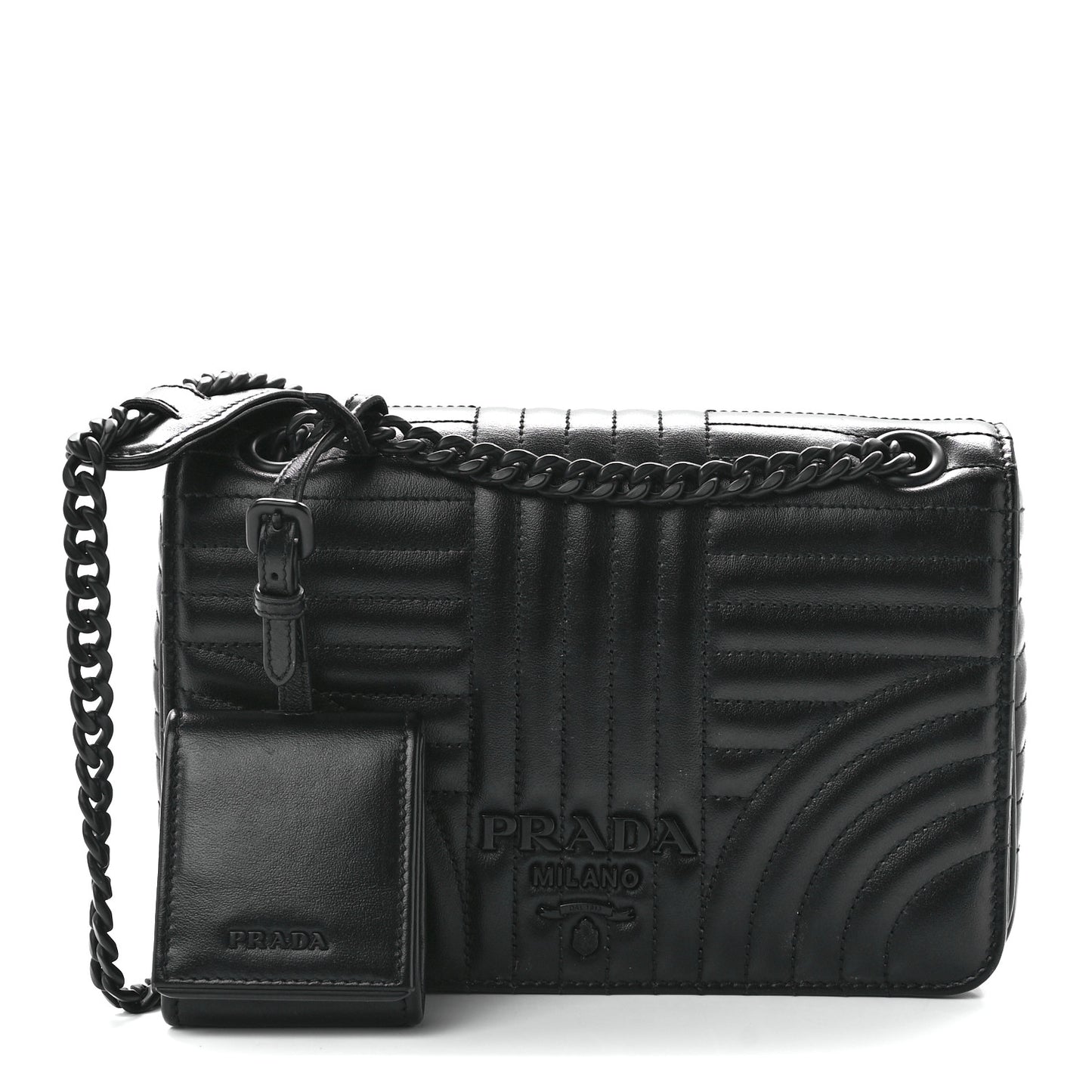 Nappa Impunture Small Diagramme Crossbody Bag Black