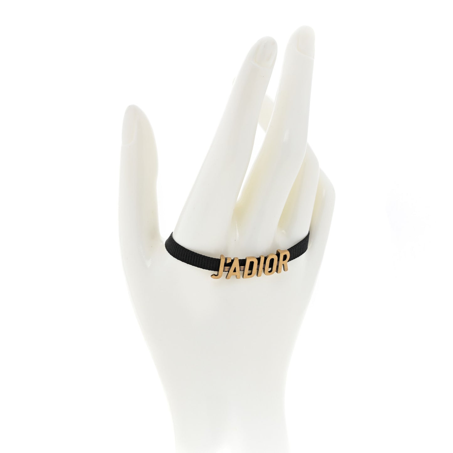 Grosgrain Ribbon J'Adior Logo Choker Necklace Black