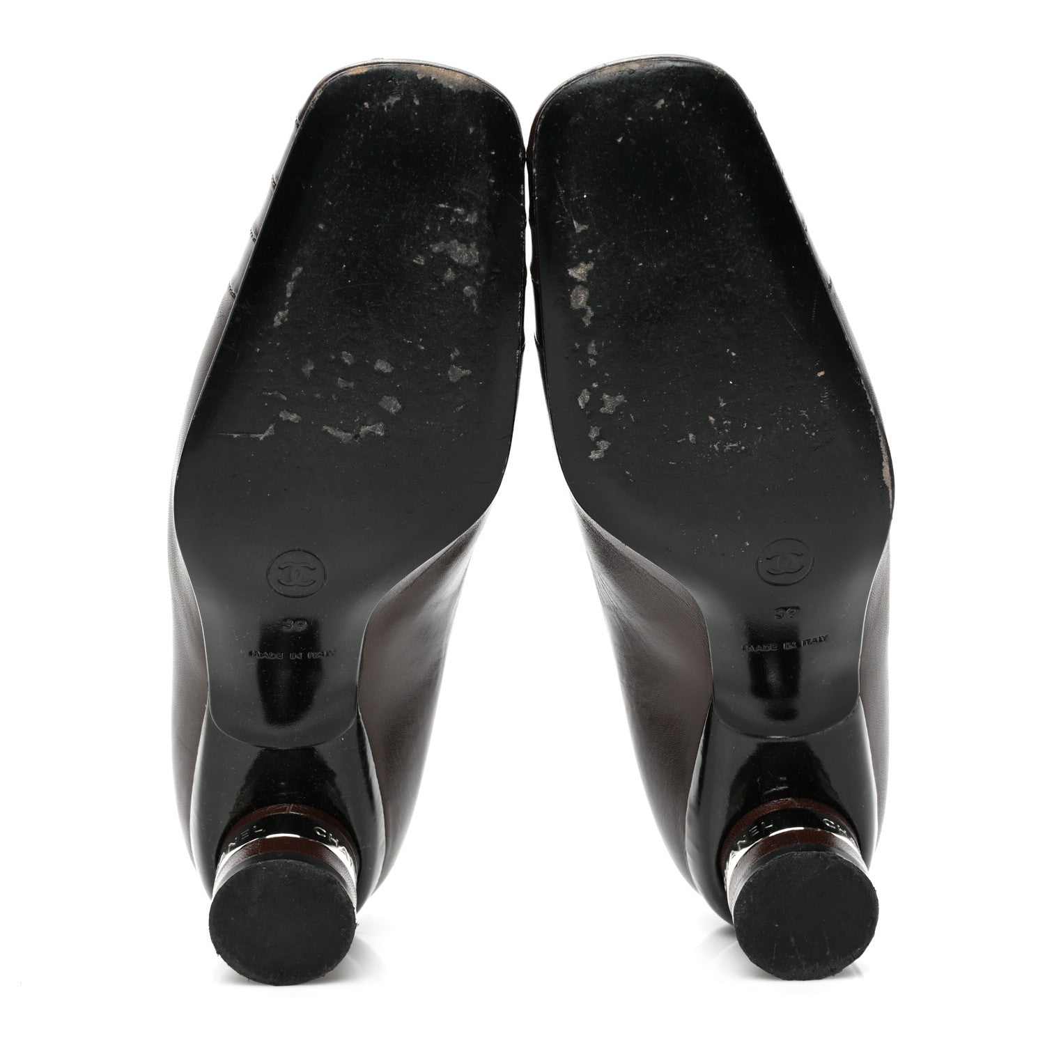 Chanel Lambskin Patent Pumps 39 Brown 5 of 9