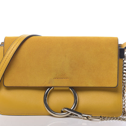 Chloe Suede Calfskin Small Faye Shoulder Bag Dusty Yellow 12 of 12