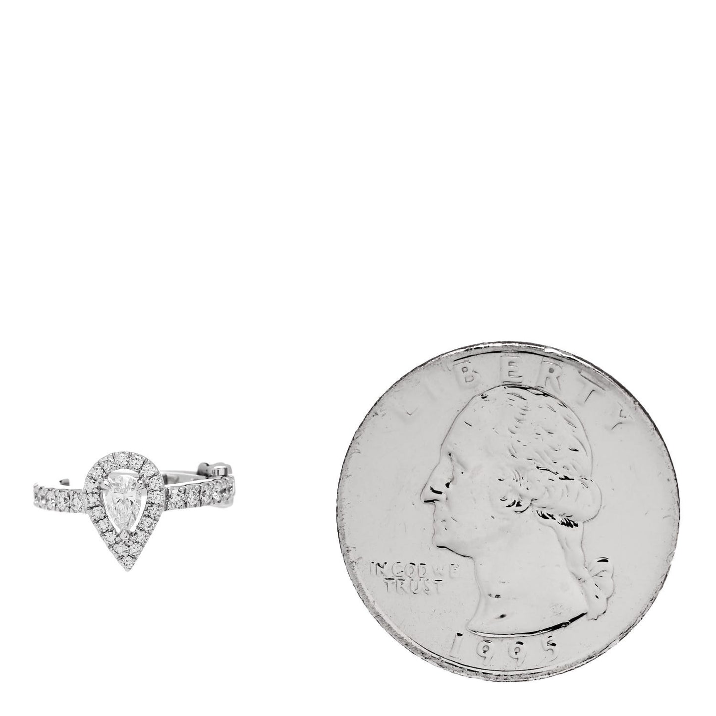 18K White Gold Diamond My Twin Mono Middle Pear Clip Earring