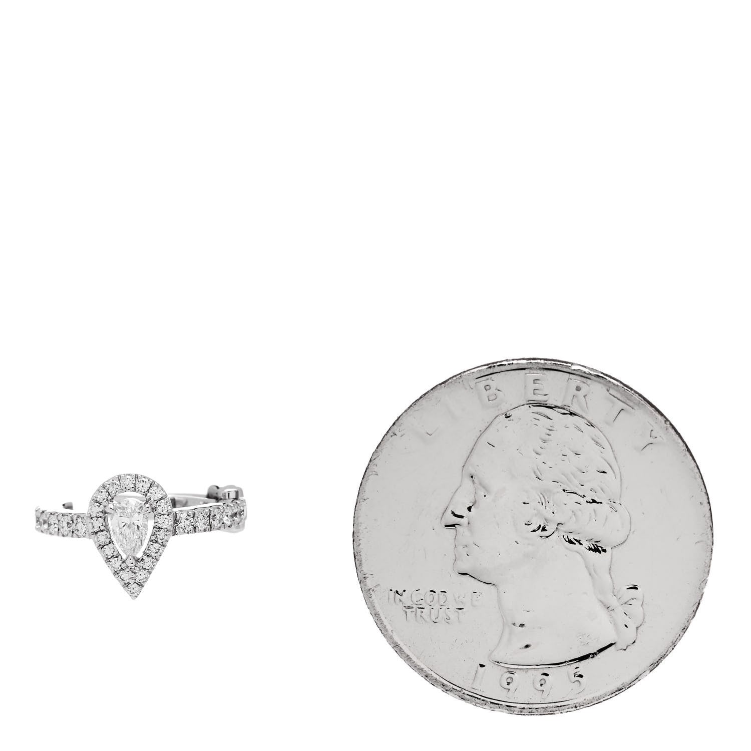 Messika 18K White Gold Diamond My Twin Mono Middle Pear Clip Earring 2 of 4