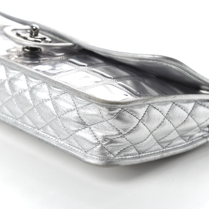 Chanel Vinyl Large Ice Cube Flap Silver 7 of 11