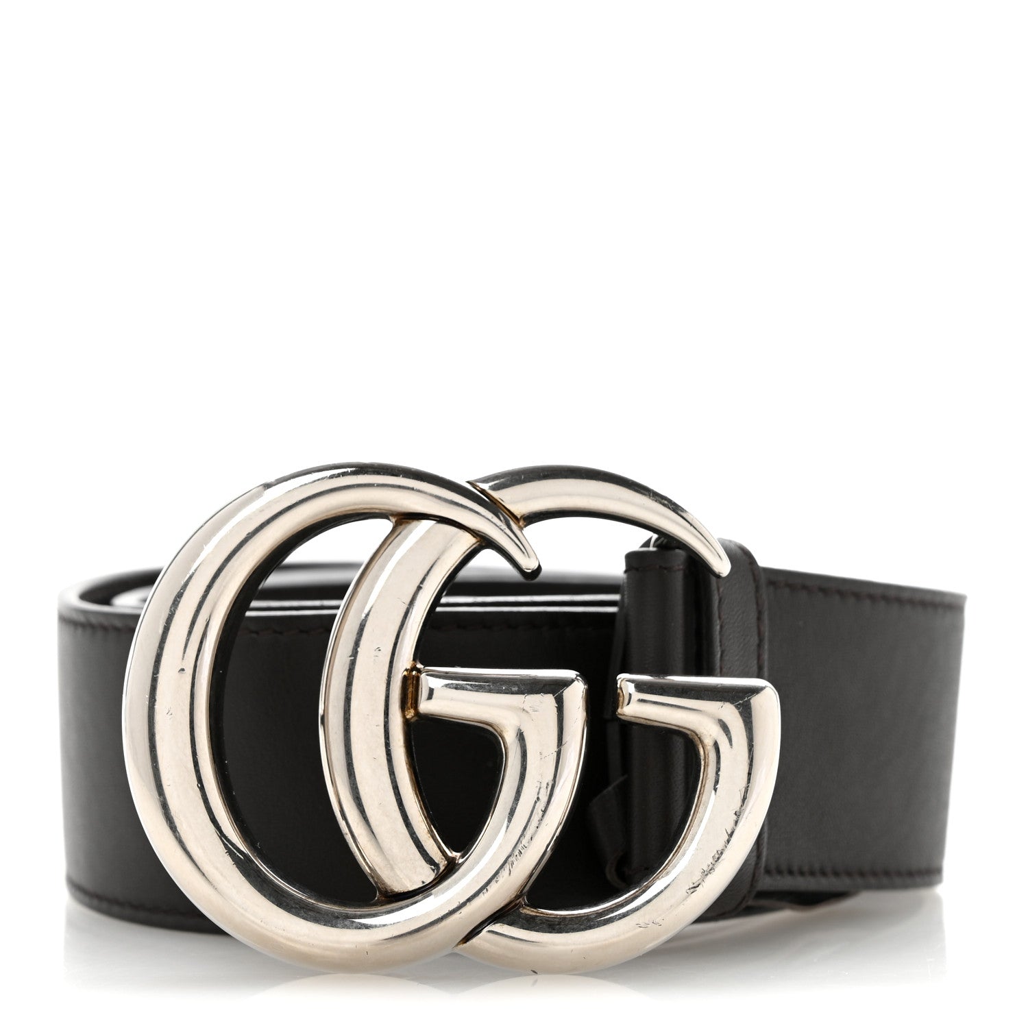 Gucci Moon Calfskin Nickel Double G 40mm Belt 85 34 Dark Cocoa 1 of 8