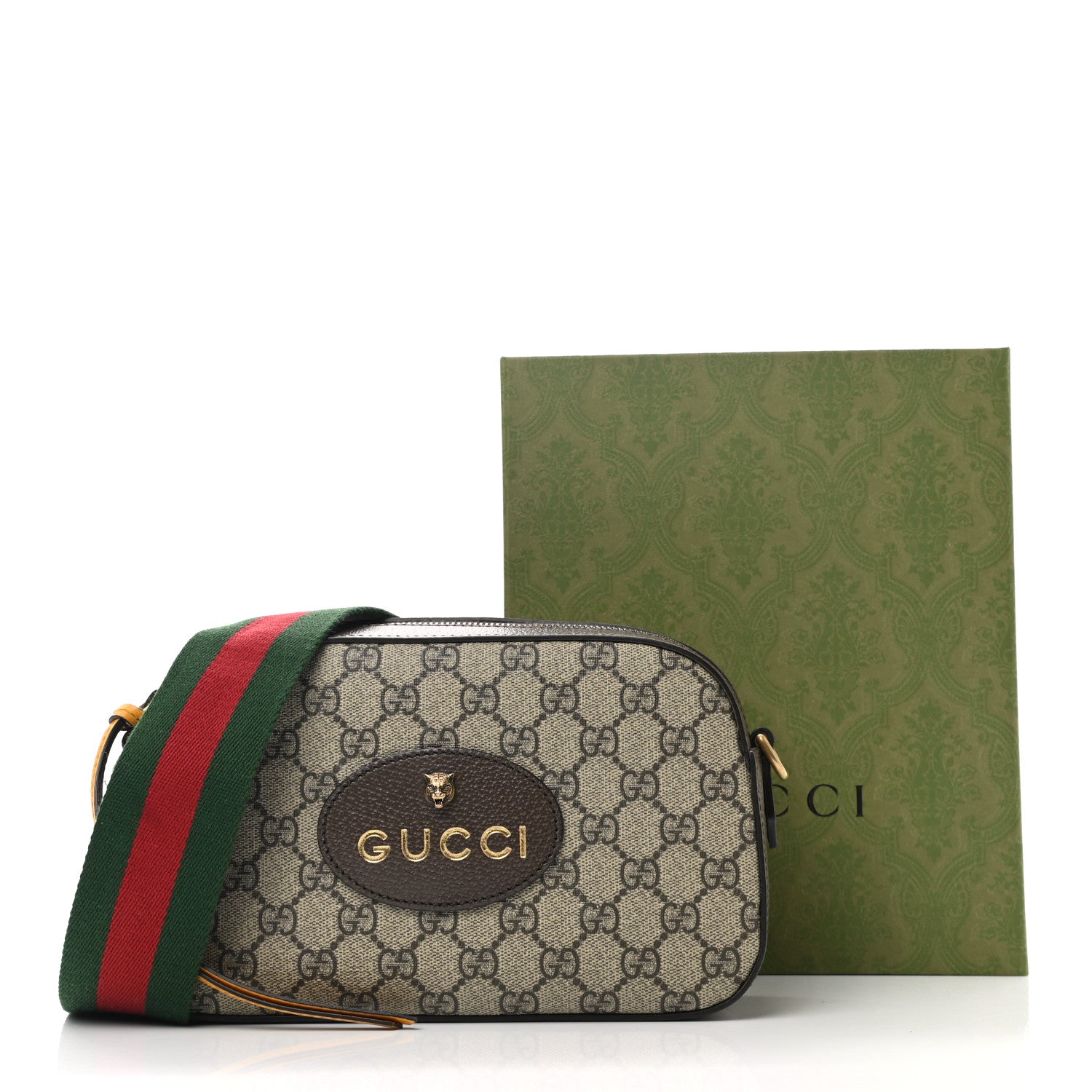 Gucci GG Supreme Monogram Web Neo Vintage Shoulder Bag Beige New Acero Crop 9 of 9