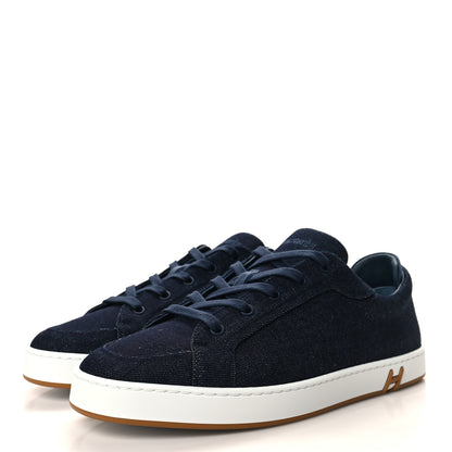 Hermes Denim Mens Kid Sneakers 41.5 Bleu Brut Bleu Celeste 3 of 8